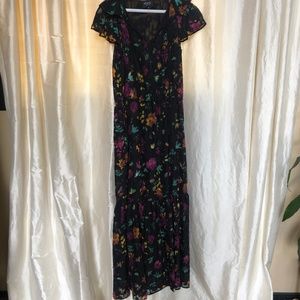 Long flowy flower print dress